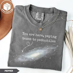 You Are Here Paying Taxes To Pedophiles Comfort Colors Shirt, Anti Donald Trump Shirt, Epstein List Trump Tee, Epstein Files, Anti MAGA Tee