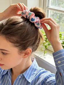 Easter Hair Tie with Egg and Bunny Print, Cute Easter Accessory, Perfect for Easter, Enhance Your Easter Style