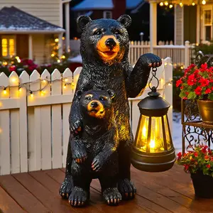 Solar Garden Decoration Bear Family Lantern, Outdoor Decorative Light, Durable Outdoor Lawn Decor for Yard Balcony Patio, Perfect Housewarming Gift Idea