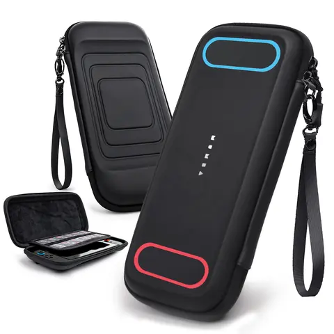 Mumba Shockproof EVA Carrying Case for Nintendo Switch 2 Mini - Switch 2 Accessories 12-Slot Portable White Minimalist Pouch, Fleece Soft Interior Handbag with Console Accessories, Wrist Strap, Easy to Carry Anywhere