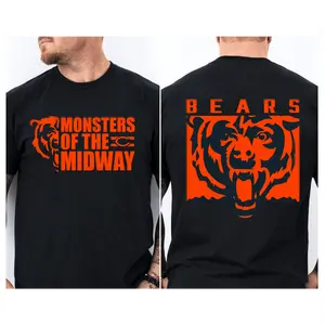 Double-sided Printing Unisex BEARS Graphic Tee 100% Cotton Football Team Inspirational Shirt for Game Day Football Fan Gift