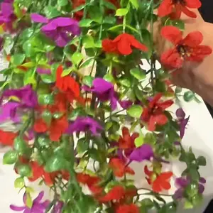 6-Pack Outdoor Artificial Hanging Six Ear Orchid Flowers, Bright Long-Lasting Colors, Indoor & Outdoor Decoration, Perfect for Gardens & Window Sills