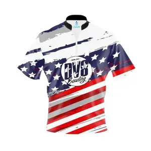 DV8 All American Quick Ship CoolWick Sash Zip Bowling Jersey