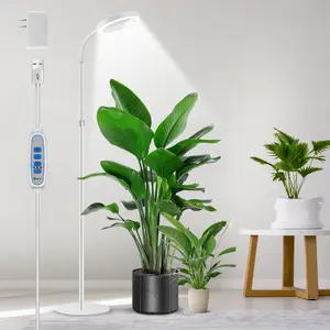 Grow Lights for Indoor Plants, Full Plant Light with 68" Stand for Growing Large Tall Plants, White Halo Grow Lamp with 6/12/16H Timer, 3 Light Modes, 5 Dimming