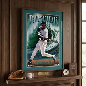 Ken Griffey Jr. "Riptide" Seattle Mariners 1994 MLB Action Poster