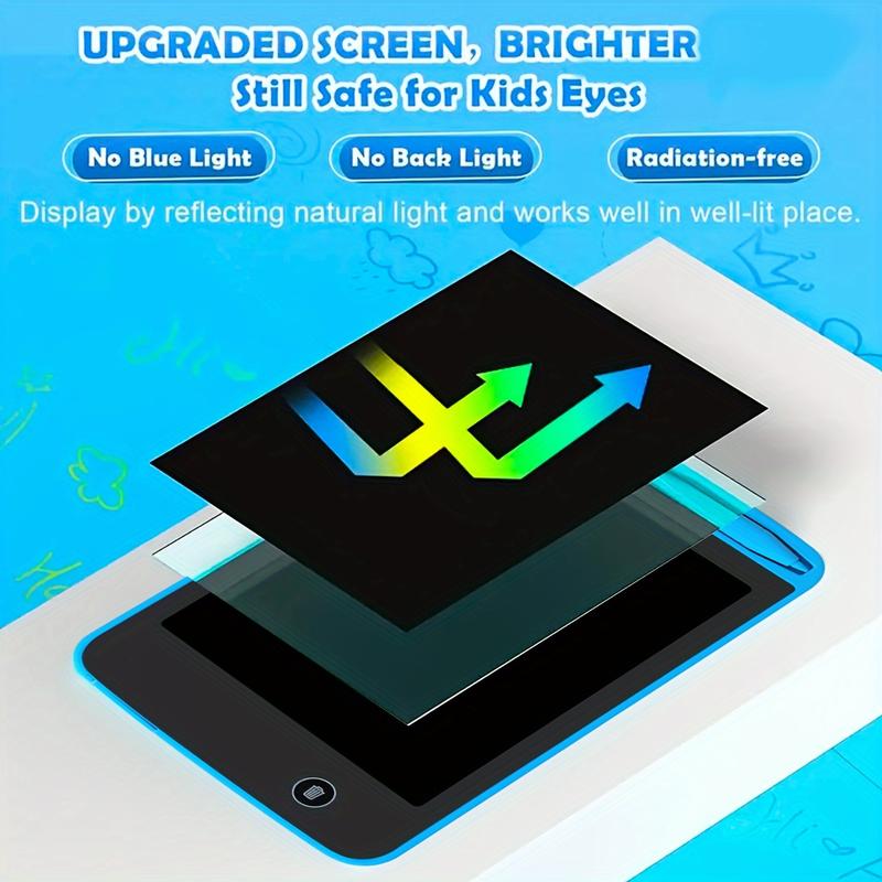 2PCS Children's 6.5 Inch Multifunctional Drawing Board with Colorful Screen One Click Clear Rewritable Toy Gifts for Boys and Girls