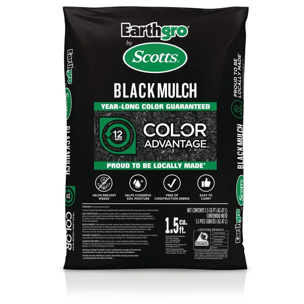 1.5 cu. ft. Black Wood Shredded Bagged Mulch ( 2 pack)