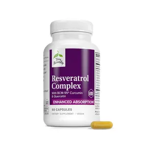 Terry Naturally Resveratrol Complex 60 Capsules Antioxidant Support Cellular Health Polyphenol Support Non GMO