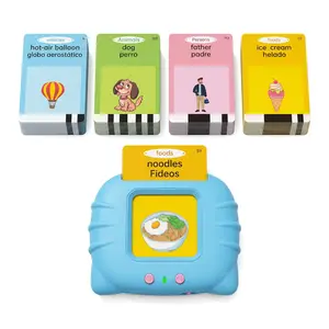 Summer Vibes Bilingual Learning Card Machine for Kids – English & Spanish, Screen-Free, Instant Play, Montessori-Inspired, Educational Toy with Rich Vocabulary & Clear Pronunciation, Portable & Rechargeable, Parent Approved, Autism Friendly