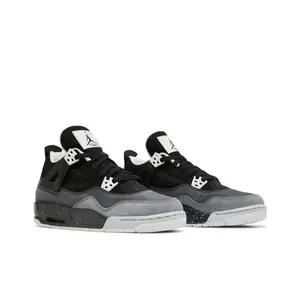 Black and Grey Mid-Top Retro Basketball Shoes