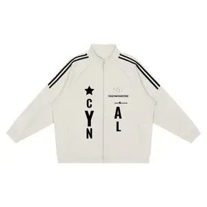 Striped Hood Famous Reflection Sleeve Jacket