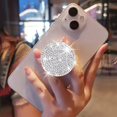 Creative Rhinestone Decor Phone Holder, Fashionable Phone Back Holder, Phone Accessories for Women & Girls, Phone Accessories for Daily Use, Cellphone Stand, Smartphone Holders