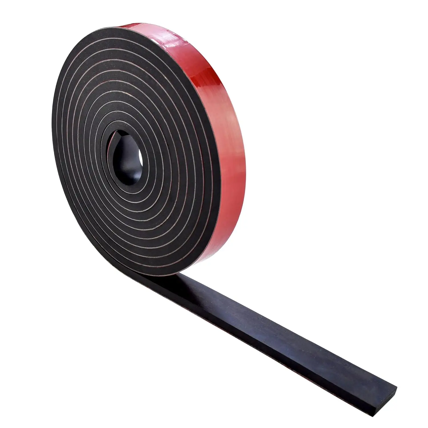 1/4 Inch Thick Neoprene Rubber Strips and Solid Rubber Rolls, Sheet for DIY Gasket, Warehouse, Pads, Seals, Weather Stripping, Flooring (1 Inch Wide, 12  Long) with Adhesive Backing