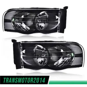 Fit For 02-05 Dodge Ram 1500 / 03-05 Ram 2500 3500 Clear/Black Headlights New