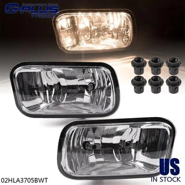1Pair Clear Fog Lights Bumper Lamps W/ Bulb Fit For 2009-2012 Ram 1500 2500 3500 G-PLUS