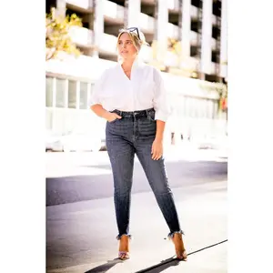 Gabriela Plus High Rise Cross Hatch Fabric Skinny Jeans