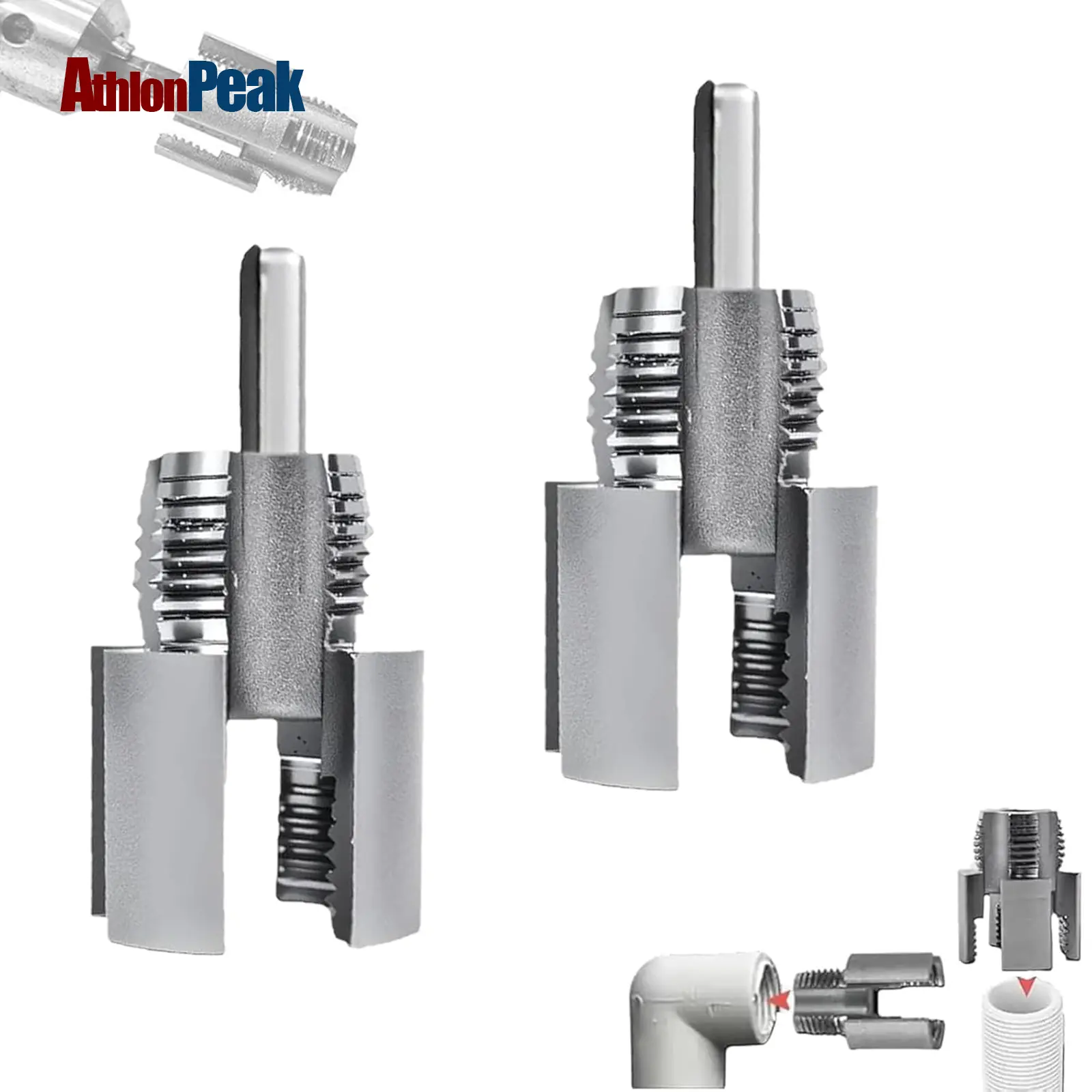1/2'' 3/4'' PVC Pipe Thread Cutting Tool Integrated Internal & External Pipe Threading Tool Upgrade Pipe Thread Cutting Tool for Plumbing DIY Repairs