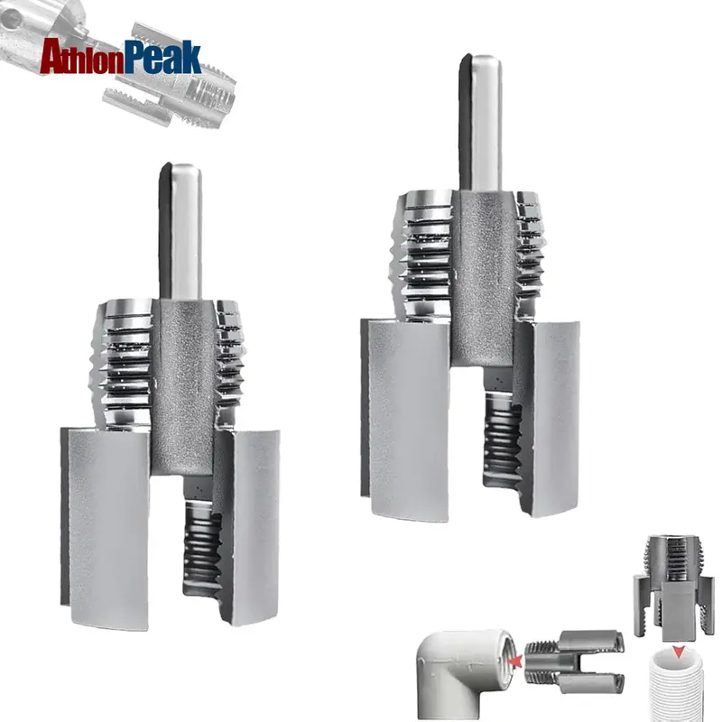 Integrated PVC Pipe Thread Cutter - Handheld Cutting Tool for DIY Plumbing Fixes, Enhances Existing Tools, Handles 1/2"-3/4" Internal & External Threading, Enables Efficient Work