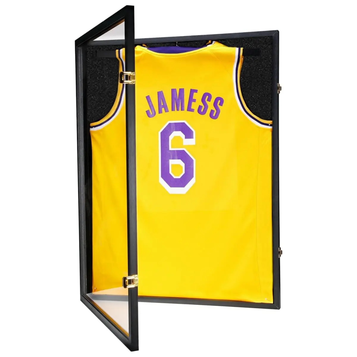 Rectangle Jersey Wooden Frame Shadow Box Display Case - Indoor Furniture Cupboard with 98% UV Protection Acrylic, Hanger, Decor; Ideal for Baseball Sport Shirts, Men’s Valentine Gifts