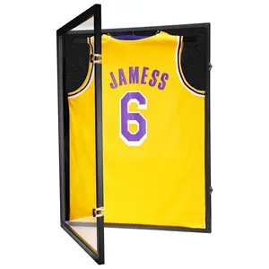Jersey Wooden Frame Display Case Shadow Box with 98% UV Protection Acrylic and Hanger for Baseball Basketball Football Hockey Sport Shirt and Uniform Gifts for Men,Valentine Gifts