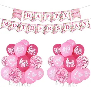 Happy Mother's Day Banner Mother's Day Balloons Set for Mother's Day Party Decorations