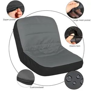 Farmcore Dad Finds Waterproof Tractor Seat Cover 600D Oxford Padded Cushion Storage Pockets 12.5-14 Inch Riding Lawn Mower Accessories Gift