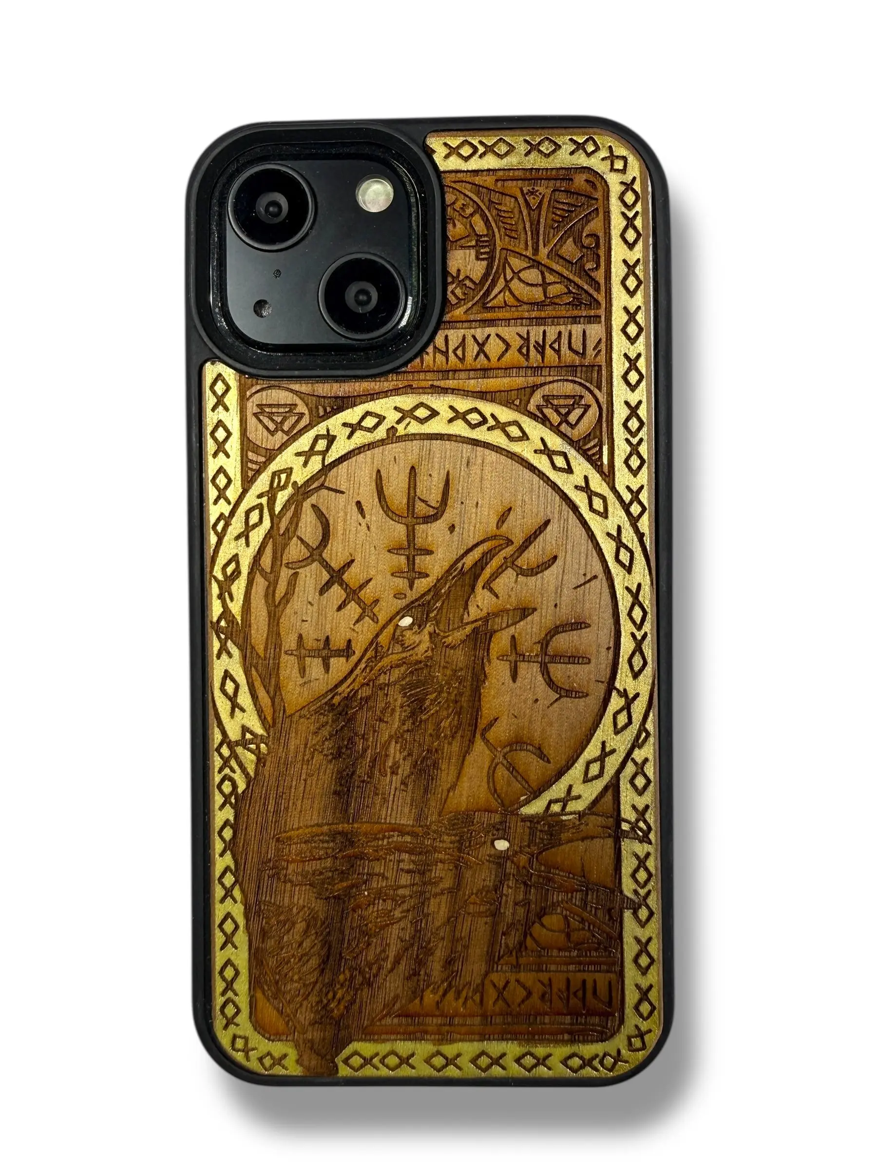 Odin's Ravens Wood Phone Case - Huginn & Muninn