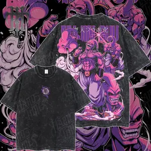 HardTimesClothing - Majin Buu Dr4gon B@ll Vintage Unisex Oversize Anime Manga Acid Heavyweight Cotton T-shirt, graphic tee,anime merch fan, outfits men