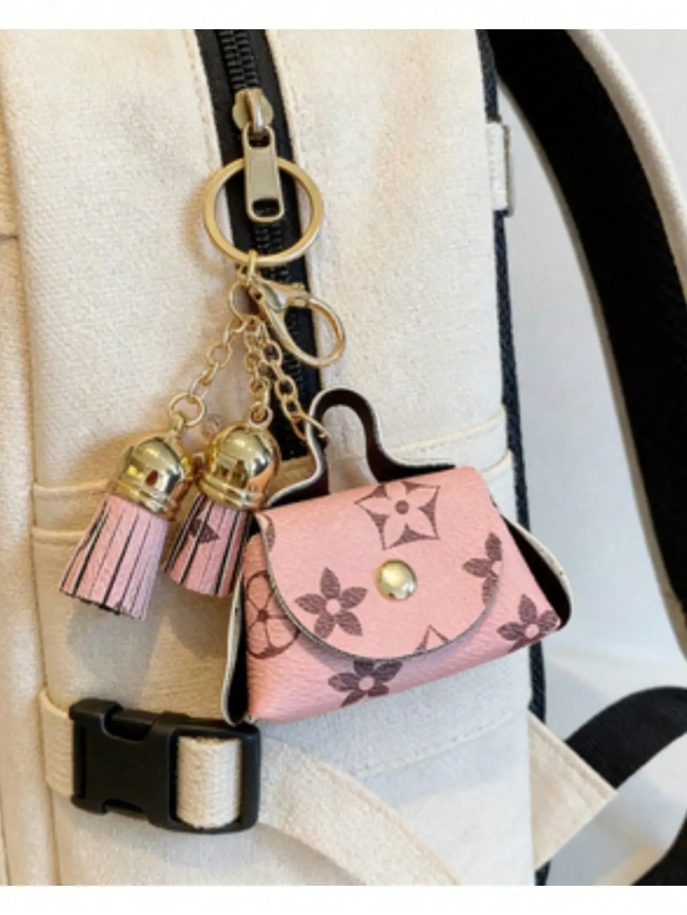 Cute Mini Card Holder Leather Pouch Coin Purse Earphone Storage Bag Monogrammed Keychain Key Pouch Bag Charms Christmas Gifts for Women Girls