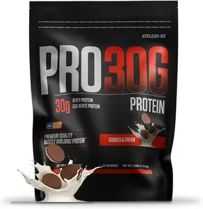 ATHLEAN-X PRO-30G, Premium Whey Protein Isolate Powder, Cookies and Cream, Gluten-Free, Low Sugar, 30g of High Protein Powder for Muscle Recovery & Growth