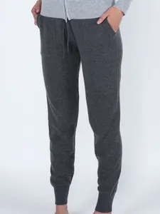 Jennie Liu Women's 100% Pure Cashmere Knitted Jogger Pants