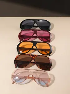 5 Pairs Large Frame Sunglasses Set, Portable Uv400 Glasses, Ideal for Daily Use, Beach Vacations, Summer Travel, Outdoor Activities