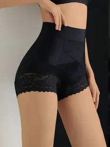 Calzones Faja Levanta Gluteos High-Waisted Tummy Control Lace Trim Comfortable Women's Underwear with High-Waisted Design and Lace Trim for All-Day Wear Soft Material Basic Style Elegance - Elegant