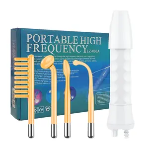 【Spring Glow Up】4 In 1 High Frequency Electrotherapy Beauty Device Portable Electrode High Frequency Facial Beauty Machine Facial Electrotherapy Wand Massager Skin Care Spa Derma 4 White Ray Wand skin care wand