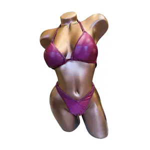 Burgundy Mystic Figure Suit with Adjustable V-Cut Bottom