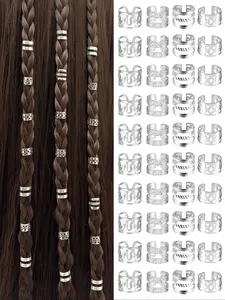 80pcs Alloy Hair Cuffs, Adjustable Hair Charms, Metal Hair Jewelry Rings, Summer Hair Dreadlock Braid Accessories for Women Men