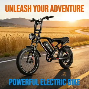 Adult Electric Bike - 1000W Powerful Motor, 31MPH Max Speed, 20'' Fat Off-Road Tires, Dual Suspension System, 7-Speed Gears, Long-Lasting Range, App-Controlled, Ideal for Urban Commuting summerwins