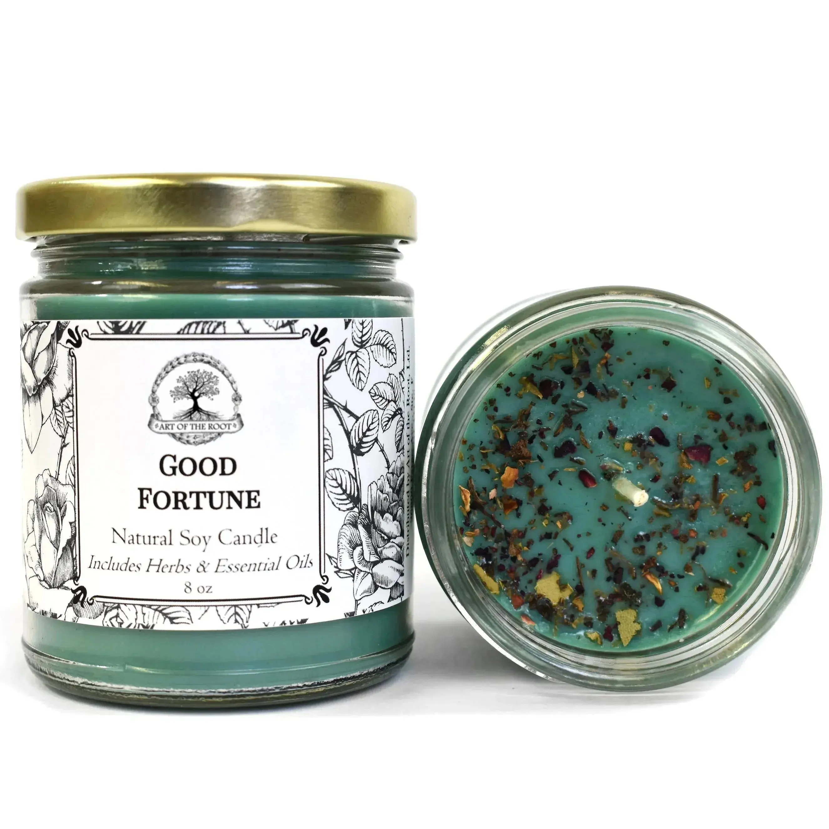 Good Fortune Soy Candle for Abundance, Blessings, Luck, & Wishes