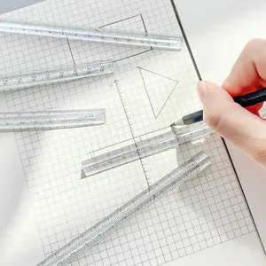 10PCS 15cm Transparent Triangular Ruler, Durable High-Transparency PS Material