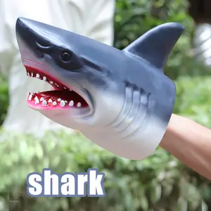 Hand Puppets of Animals, Including a Shark, That Are Lifelike And Realistic. These Toys Encourage Imaginative Play And Are Ideal As Party Favors Or Educational Gifts for Dinosaur Simulations.