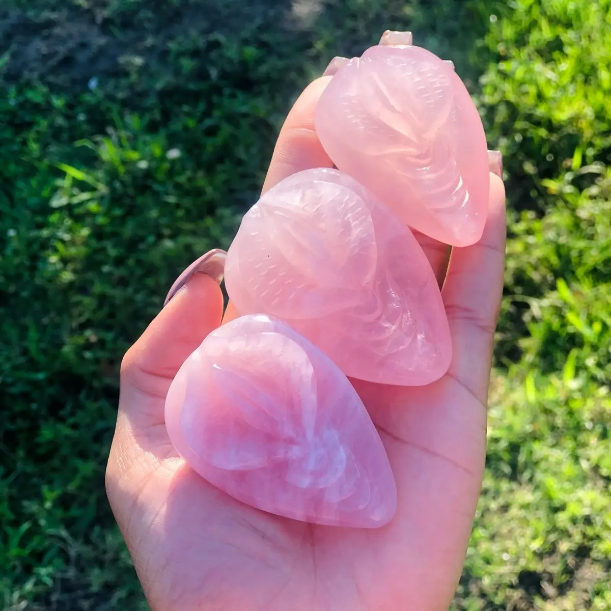 Rose Quartz Yoni Carvings