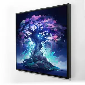 212 MAIN 24x24 in "Make A Wish" Purple Framed Wall Art, Artistic Home Decor, Room Decoration Gift for Posters & Prints