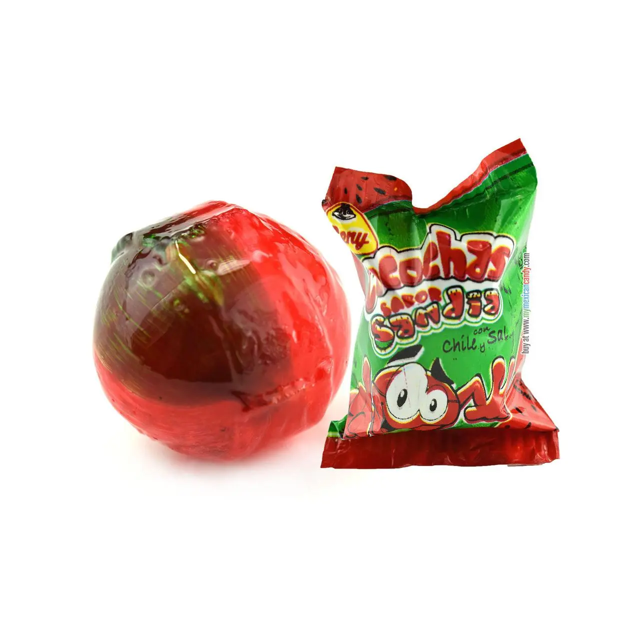 Beny Locochas Watermelon hard candy filled with chilly powder and salt 60-Pieces Pack