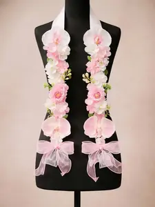 Handmade Graduation Flower Lei – Custom Ribbon Stole, Aesthetic Senior Photo Prop