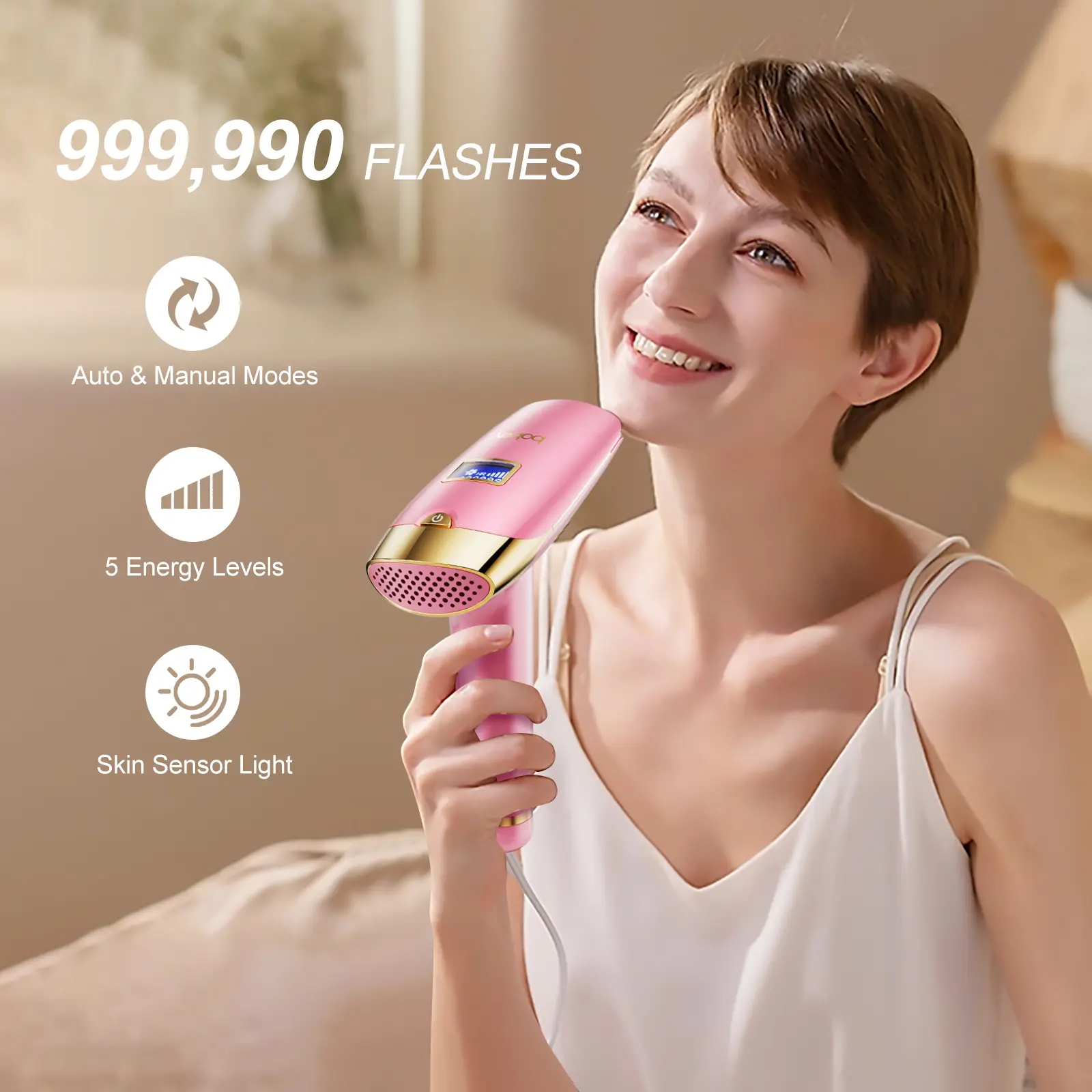 BoBay IPL Laser Hair Removal for Women - 999,990 Flashes, 18.9J
