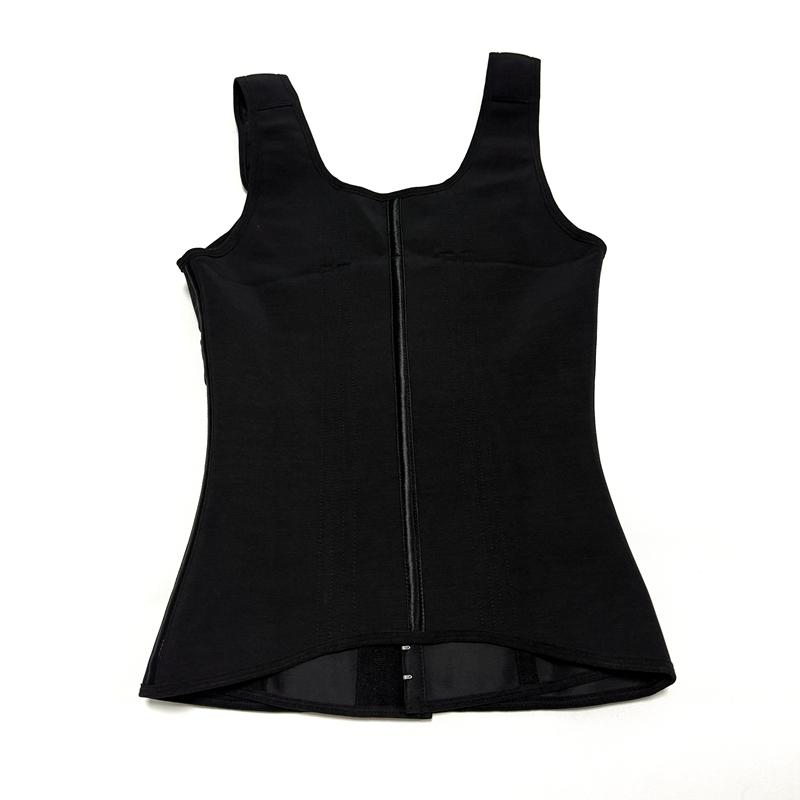 Shapewear Women Colombian Fajas Waist Trainer Tummy Control Vest Body Shaper 17 Steel Bones 3-Row Hooks Zipper Adjustable Strap