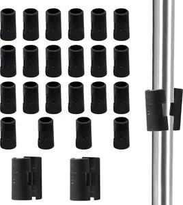 25 Pair 1/2 Inch Wire Shelving Shelf Lock Clips, Plastic Shelving Clips Replacement Black Sleeve Shelf Clips for Post Wood Metal Pole
