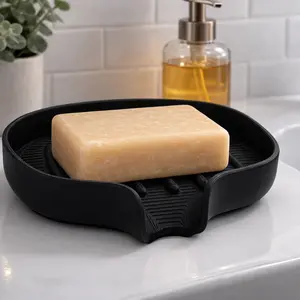Self-Draining Soap Dish, Nature-Inspired Leaf Form, Minimalist Compact Farmhouse Style, Durable Lightweight Quick-Dry Accessory for Bathroom & Kitchen Home Supplies