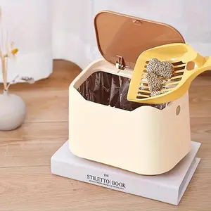 Automatic Self-Closing Cat Litter Box with Odor-Proof Lid and Scoop Slot, Durable Plastic Design, Easy Clean, Ideal for Indoor Use, Litter Tray, Litterbox