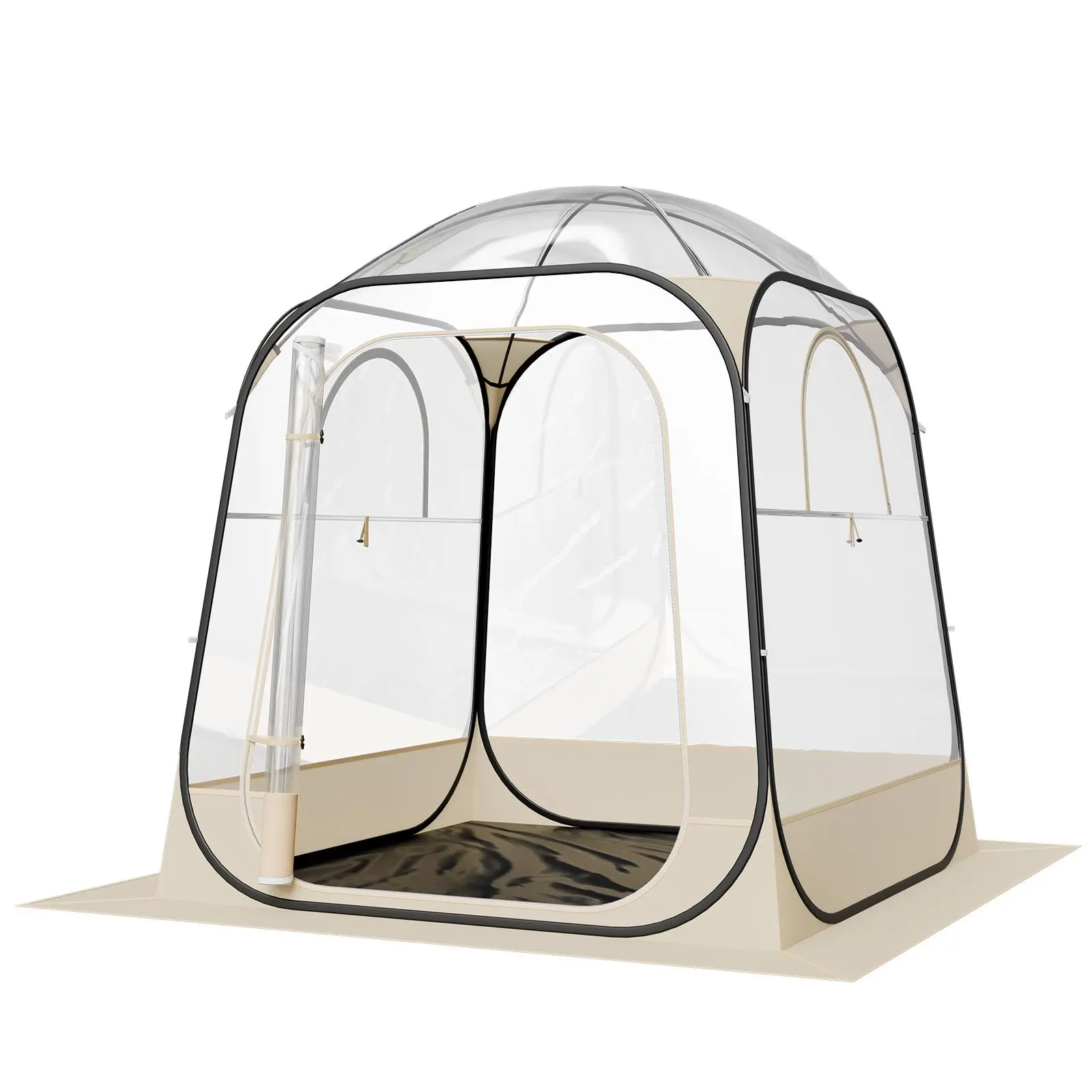 【summerfinds】VEVOR Pop up Sports Tent,  63x63 in Clear Bubble Tent for 2-4 Persons, Waterproof Outdoor Pod with Floor Mat & Top Cover, Garden Igloo Dome Tents Camping Shelter for Events Fishing Cheering